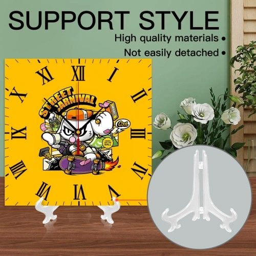 Customizable Square Wall Clock (PVC) - Modern Urban Art Design with Novelty Graffiti Aesthetics, Ideal for Personalized Home / Office Decor
