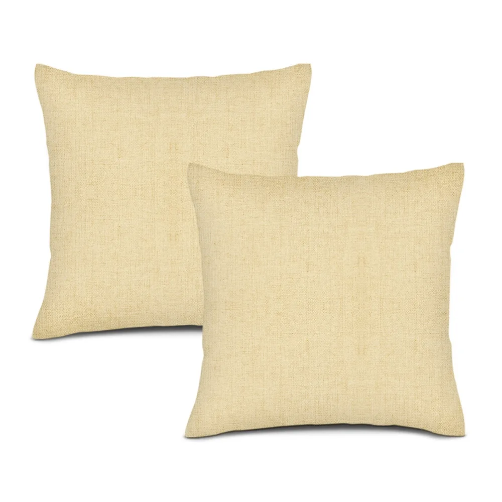 Custom Linen Pillow Covers (Set of 2) - Personalized Single-Side Printing, Natural Textured Cushion Cases for Home Decor