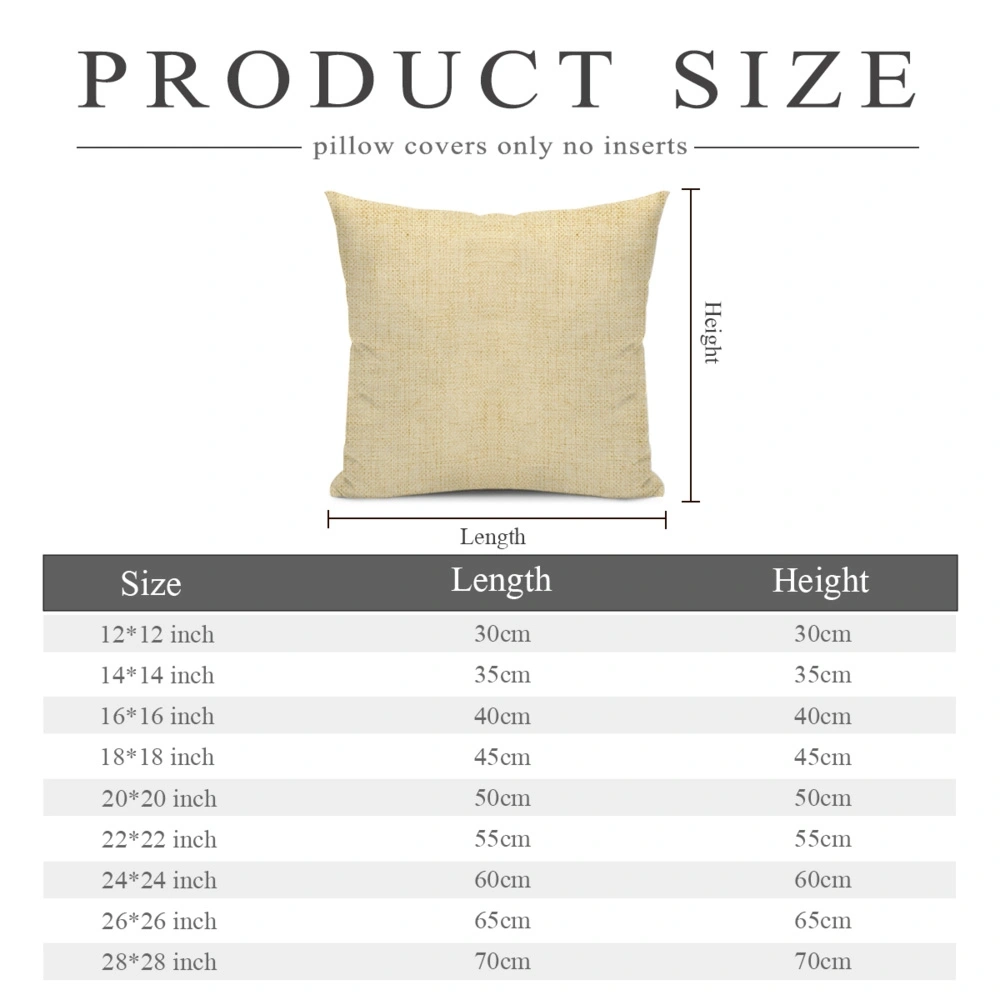 Customizable Linen Throw Pillow Cover with Insert - Beige Double-Sided Design for Personalized Home Decor