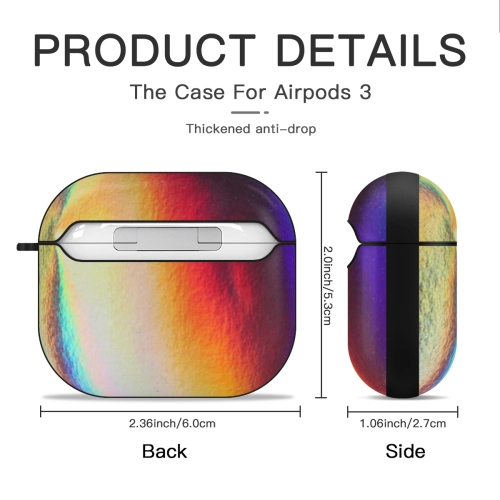 Vibrant Protective Case for AirPods 3 with Sleek Black Trim - Durable Hardshell with Eye-Catching Design for Wireless Earbuds