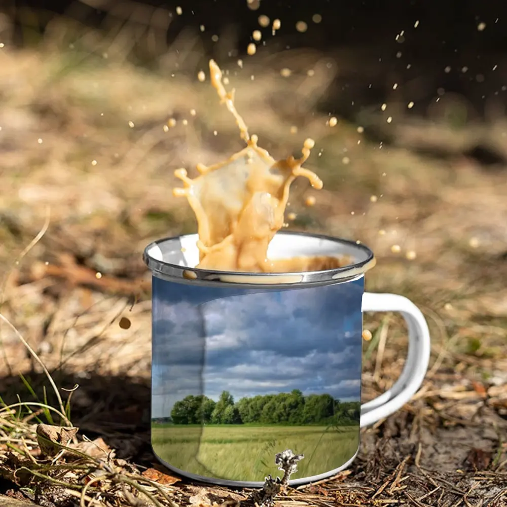 Custom Enamel Mug - Personalized Retro-Style Campfire Cup for Coffee / Tea