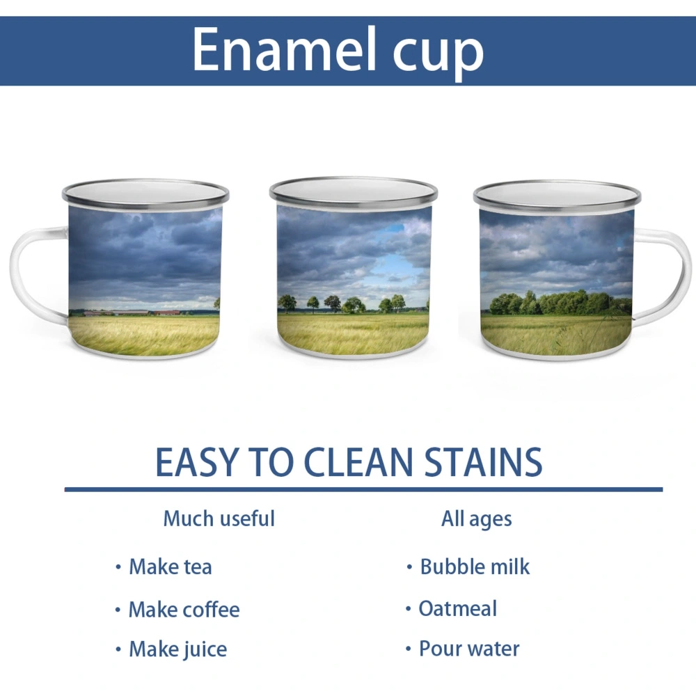 Custom Enamel Mug - Personalized Retro-Style Campfire Cup for Coffee / Tea