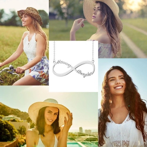 Personalized Infinity Name Necklace, Elegant Silver Pendant – Unique Gift Idea