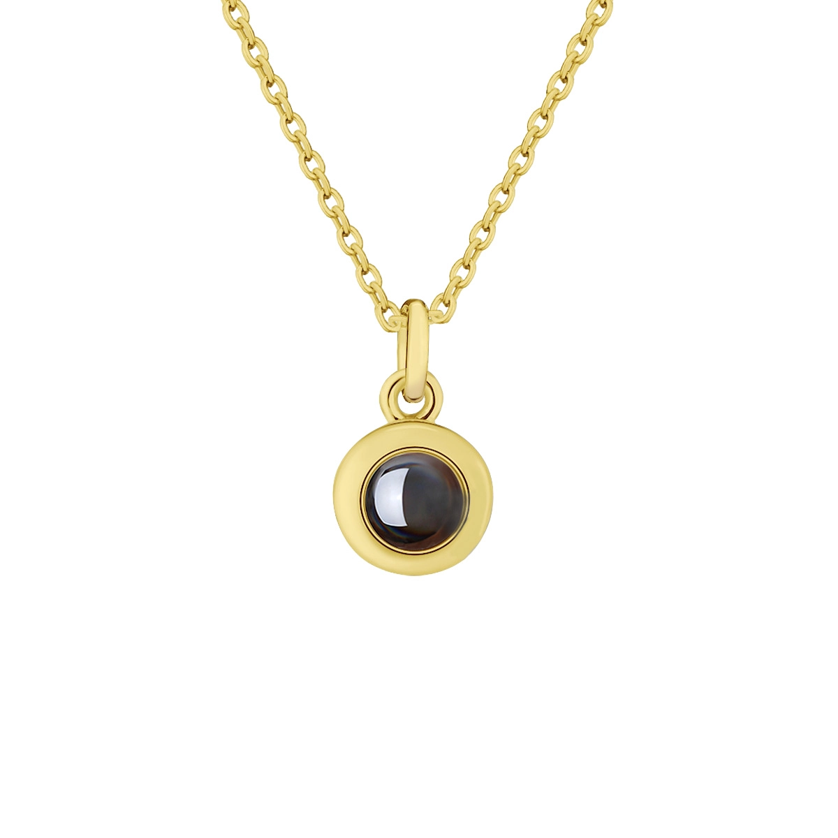 Custom Engraved Stainless Steel Pendant Necklace with Unique Cylindrical Projection Design