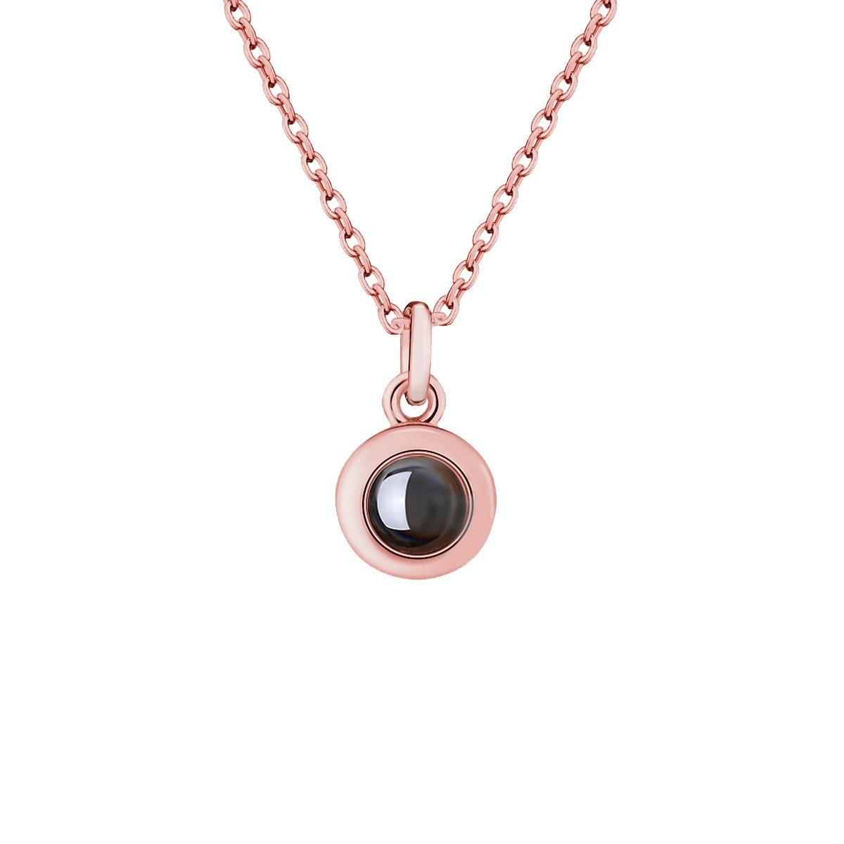 Custom Engraved Stainless Steel Pendant Necklace with Unique Cylindrical Projection Design