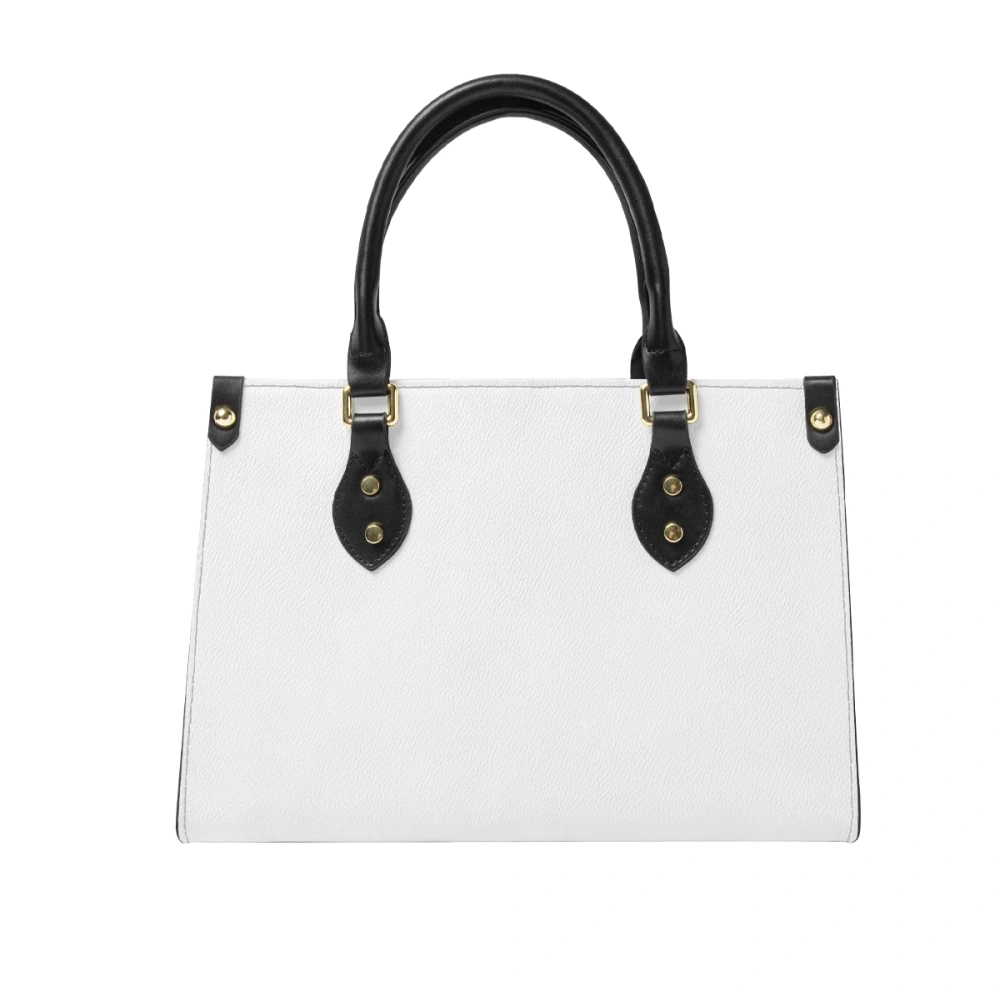 Elegant Designer Leather Tote Bag for Women, Chic Two-Tone Handbag with Personalized Detailing, Durable Everyday Luxury Carryall