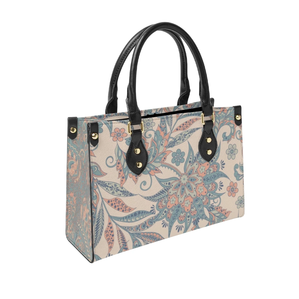 Elegant Designer Leather Tote Bag for Women, Chic Two-Tone Handbag with Personalized Detailing, Durable Everyday Luxury Carryall