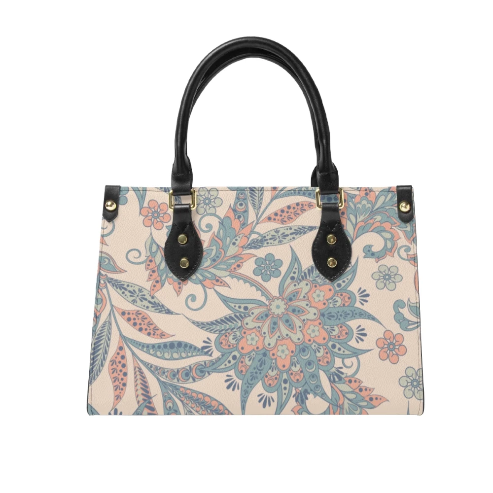 Elegant Designer Leather Tote Bag for Women, Chic Two-Tone Handbag with Personalized Detailing, Durable Everyday Luxury Carryall