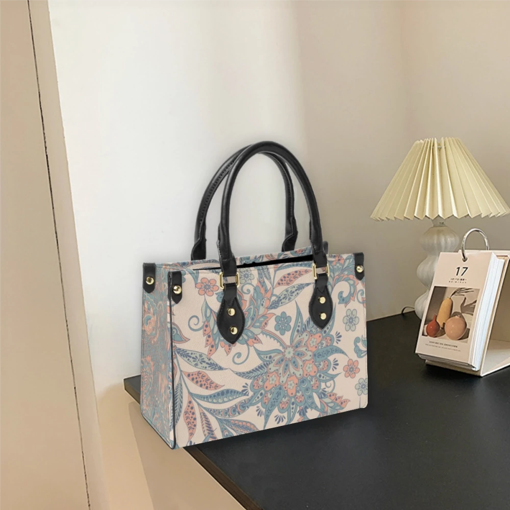 Elegant Designer Leather Tote Bag for Women, Chic Two-Tone Handbag with Personalized Detailing, Durable Everyday Luxury Carryall