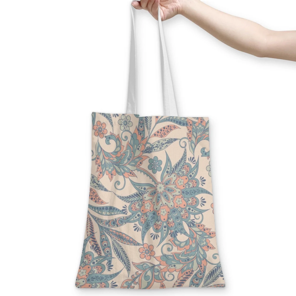 Customizable Linen Tote Bag in Neutral Tone - Versatile Sizes for Personalized Shopping Experience