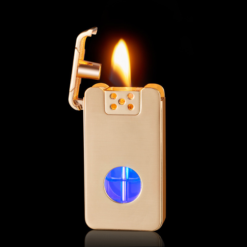 Dragon King Windproof Double Flame Lighter - Refillable Butane Alloy Body, Modern Design Gift