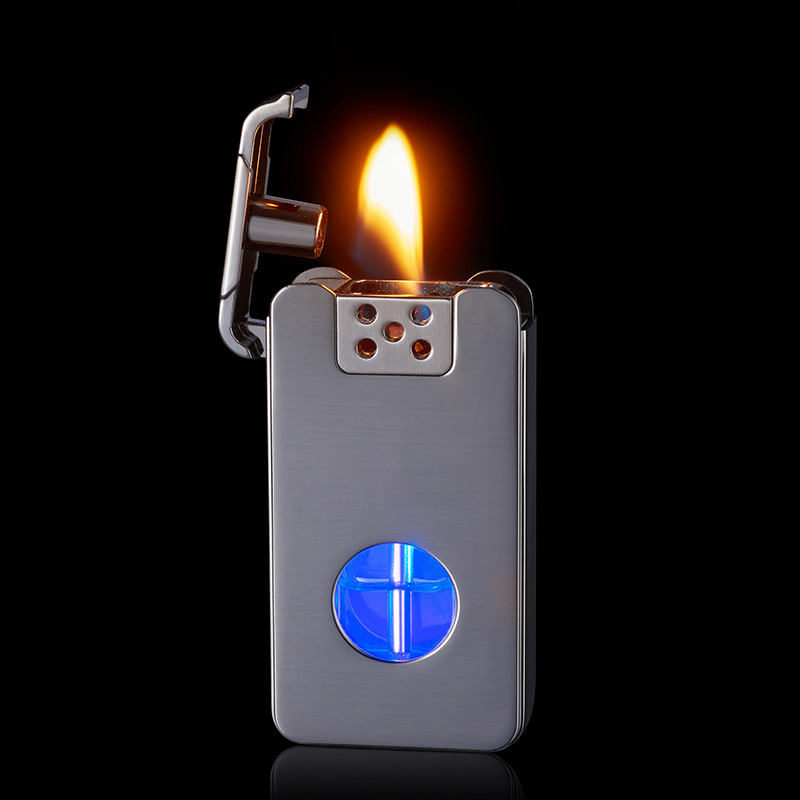 Dragon King Windproof Double Flame Lighter - Refillable Butane Alloy Body, Modern Design Gift