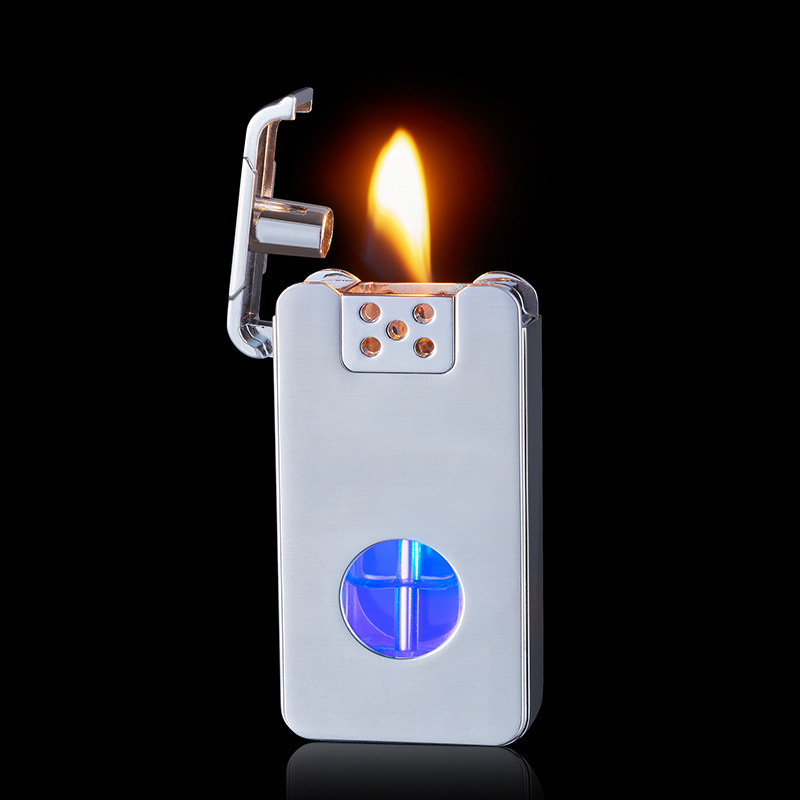 Dragon King Windproof Double Flame Lighter - Refillable Butane Alloy Body, Modern Design Gift