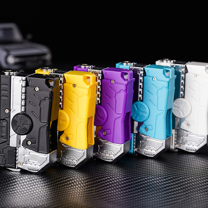 High-End Butane Spinner Lighter - Windproof, Creative Folding Design, Trendy Metal Fidget Lighter for Men